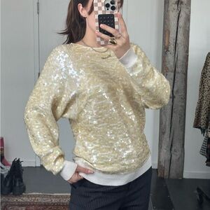 Pastel Yellow Sequin Sweater